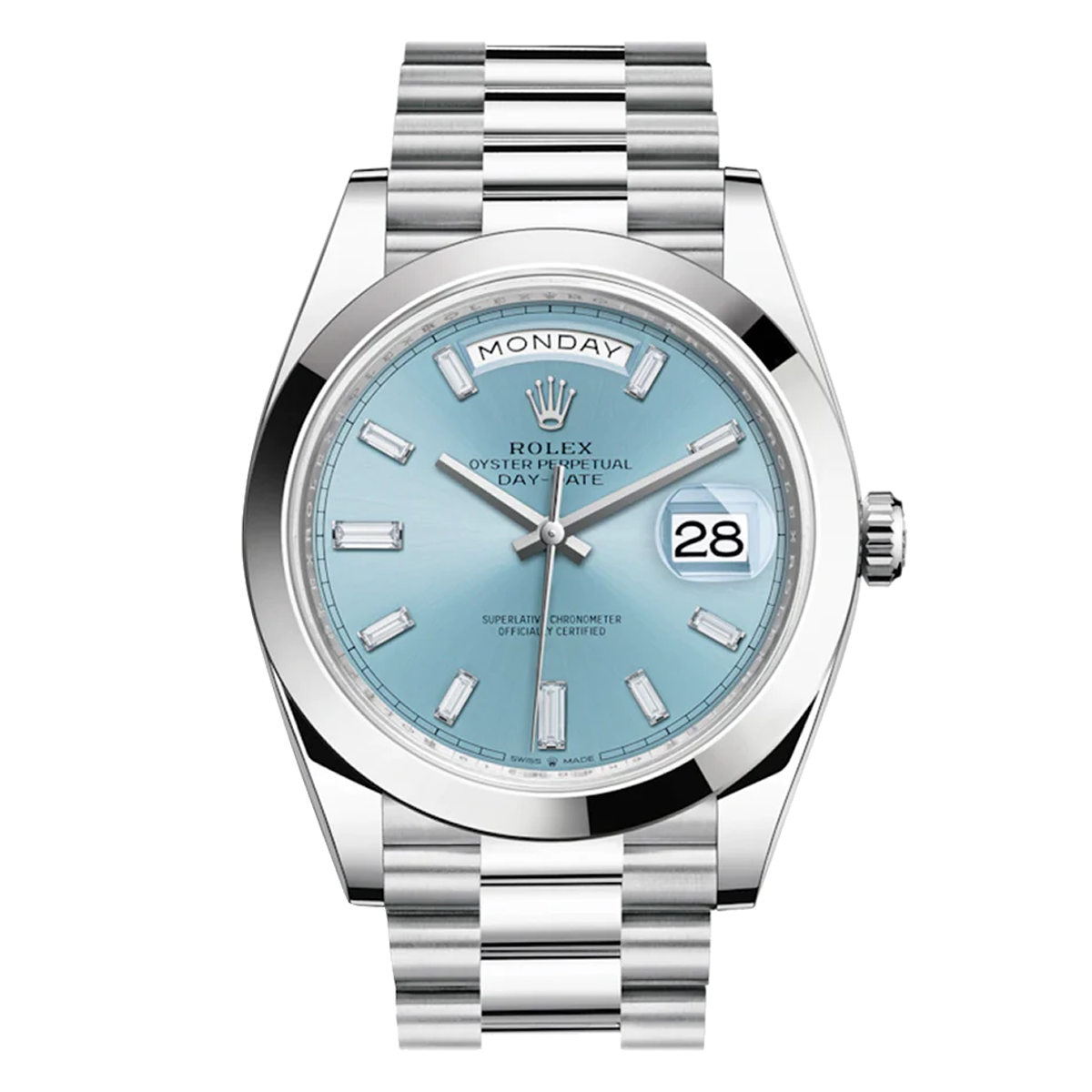 ROLEX DAY-DATE 40 ICE BLUE 228206 40MM PLATINUM