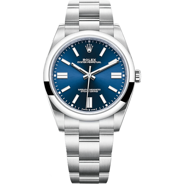 ROLEX OYSTER PERPETUAL 41 BLUE DIAL 124300 41MM OYSTER STEEL