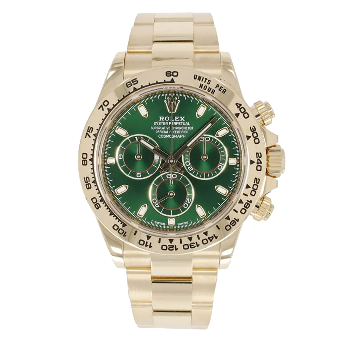 ROLEX DAYTONA GREEN DIAL 116508 40MM YELLOW GOLD JOHN MAYER