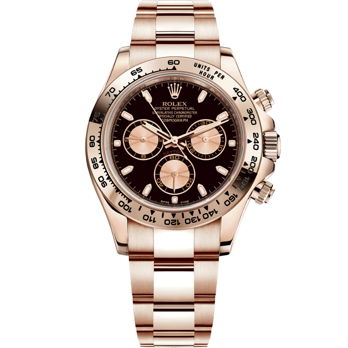 ROLEX COSMOGRAPH DAYTONA BRIGHT BLACK 116505 40MM EVEROSE GOLD