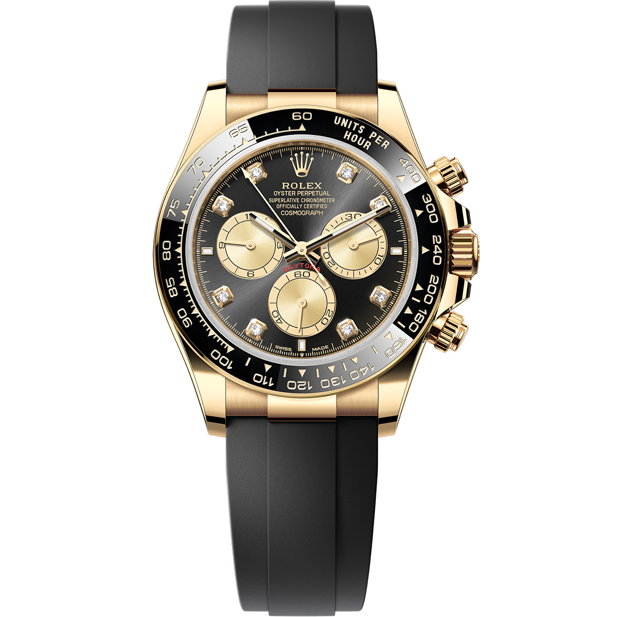 ROLEX DAYTONA BLACK AND GOLDEN SET WITH DIAMONDS 126518LN 40MM