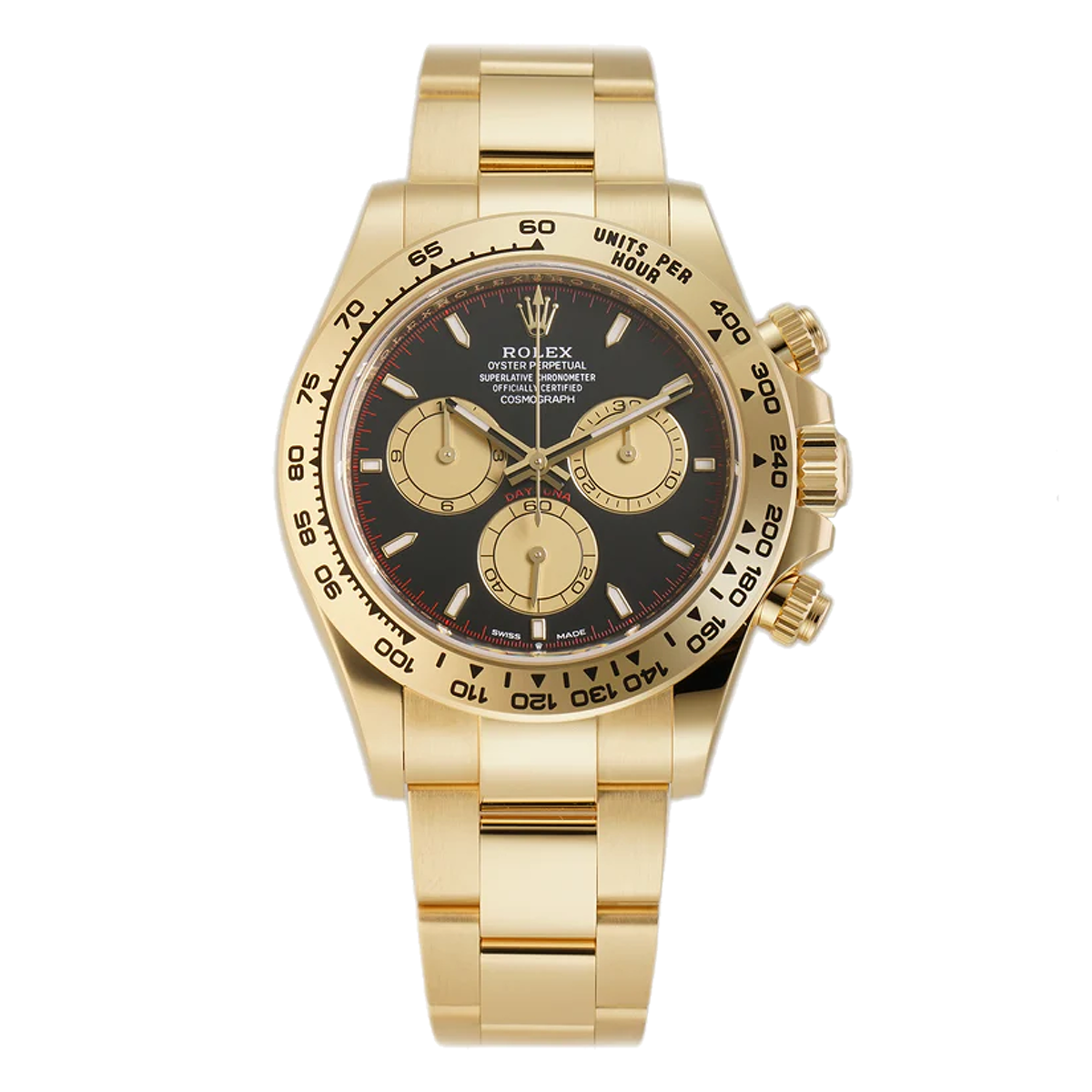 ROLEX COSMOGRAPH DAYTONA INTENSE BLACK AND CHAMPAGNE COLOUR 126508 40MM YELLOW GOLD