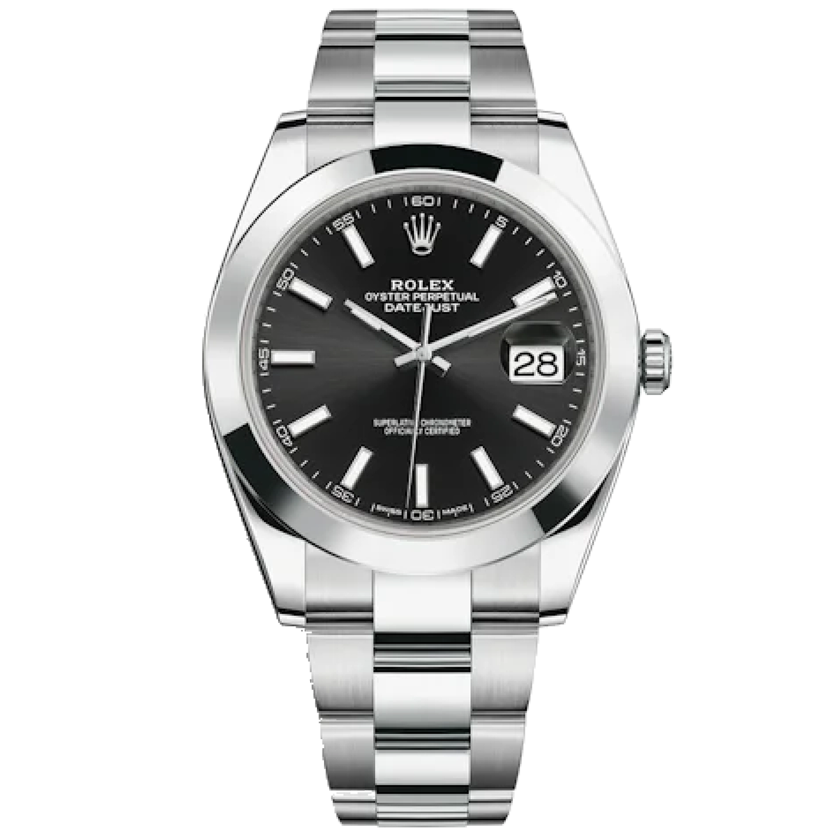 ROLEX DATEJUST 41 BRIGHT BLACK 126300 41MM STAINLESS STEEL