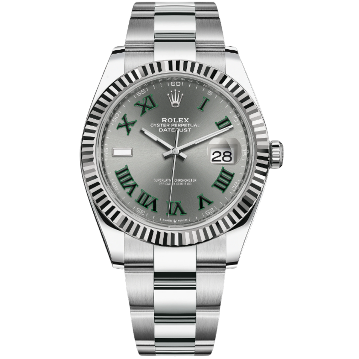 ROLEX DATEJUST 41 SLATE 126334 41MM OYSTERSTEEL AND WHITE GOLD