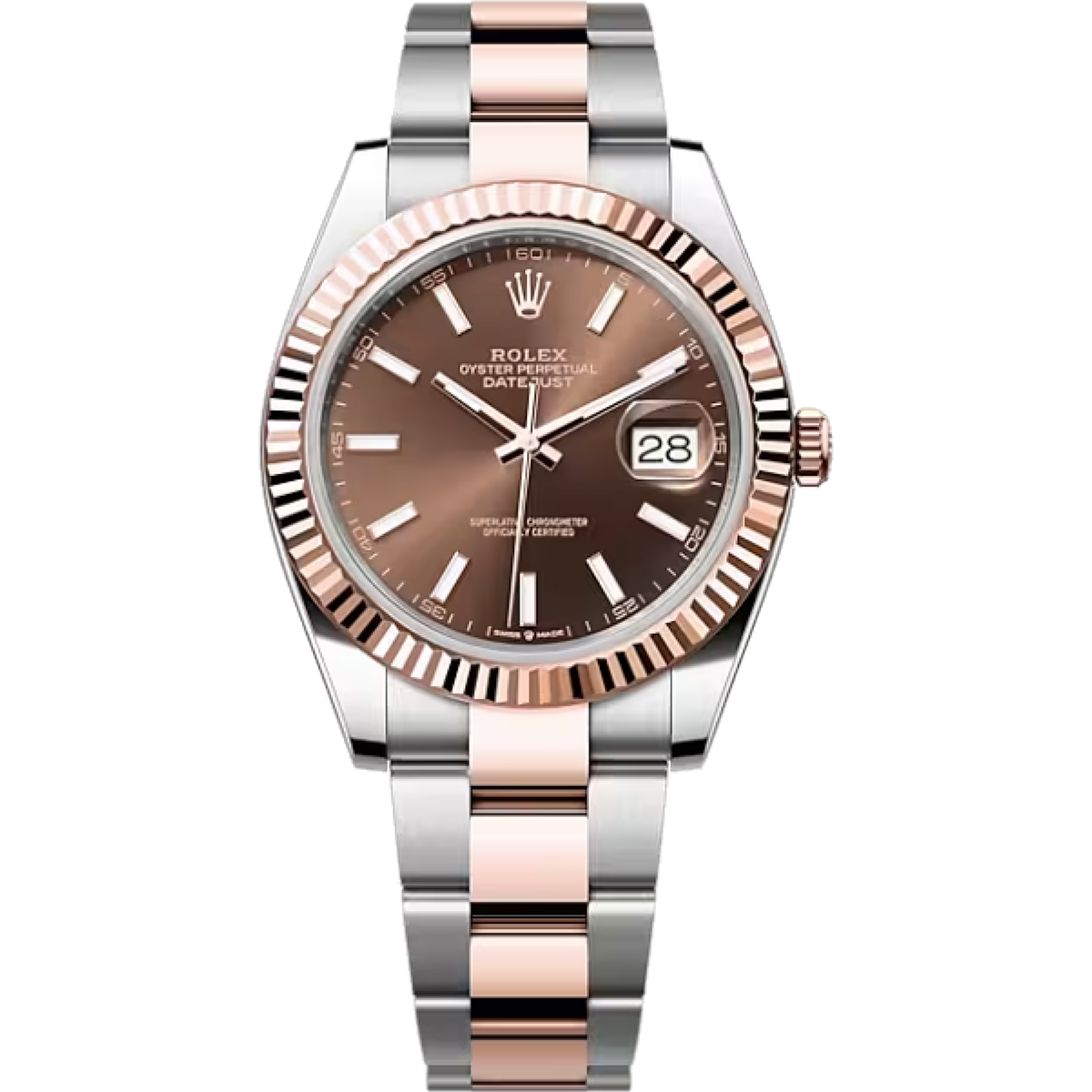 ROLEX DATEJUST 41 CHOCOLATE 126331 41MM OYSTERSTEEL AND EVEROSE GOLD