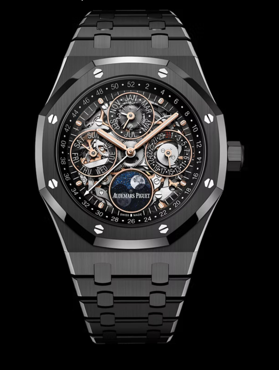 Audemars Piguet Ceramic Perpetual Calendar Skeleton Royal Oak 26585CE