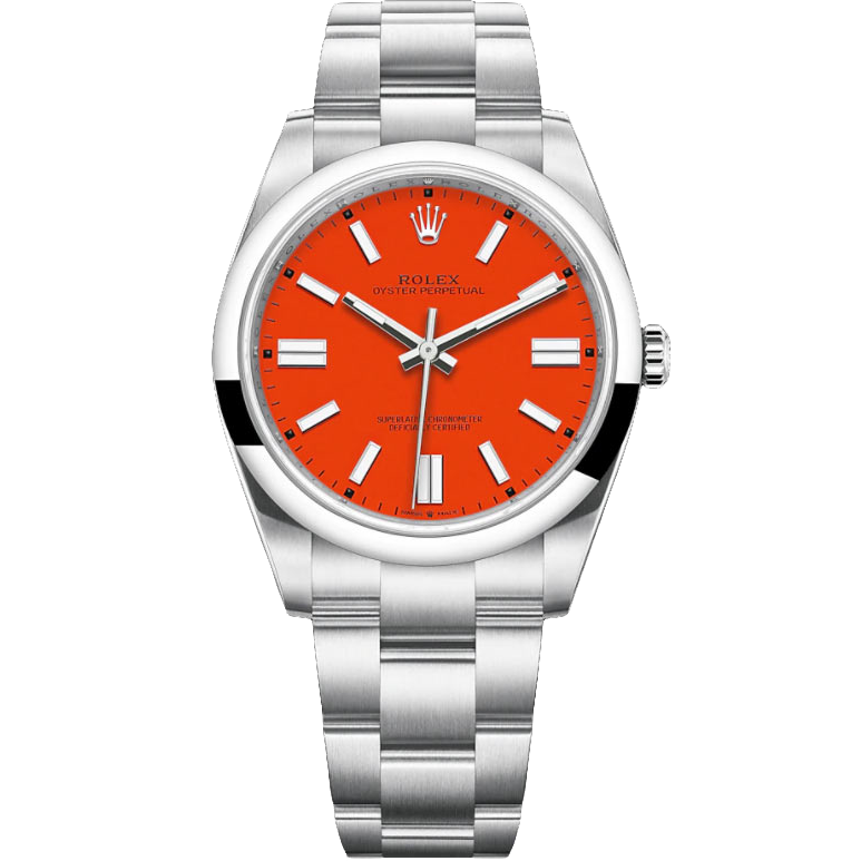 ROLEX OYSTER PERPETUAL 41 ORANGE DIAL 124300 41MM OYSTER STEEL